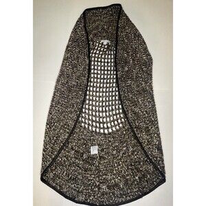 Beatrix Ost Long Sweater Vest Knit Brown Black White Womans Size Small Warm Fall